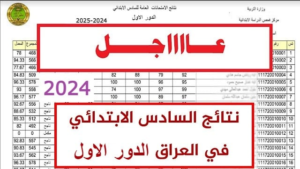 رابط نتائج السادس الابتدائي 2024 الكرخ الأولى تنزيل PDF موقع نتائجنا